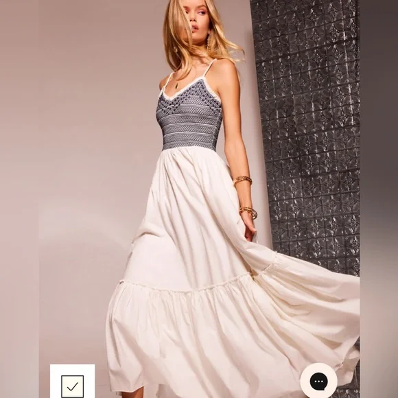 ✨Host Pick✨Ramy Brook Lucia Smocked Cotton Poplin Maxi Dress- Sz Small - Picture 3 of 7